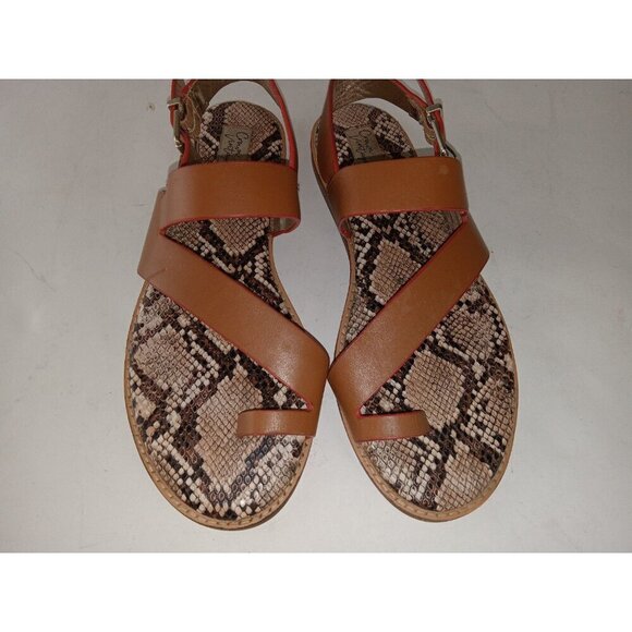 Crown Vintage Aaliya Women's Brown Animal Print Strappy Sandal 9 - Picture 3 of 10